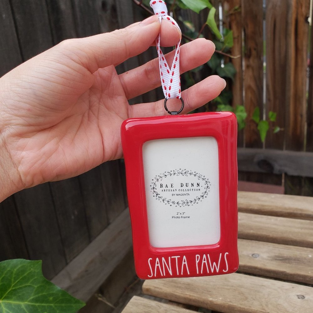 Rae Dunn SANTA PAWS Picture Frame Ornament NEW! - Picture 2 of 6